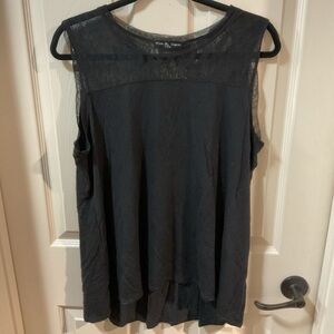 🪼HP🪼 Kim & Cami Elegant Black Lace High-Low Tank Top, Size XL